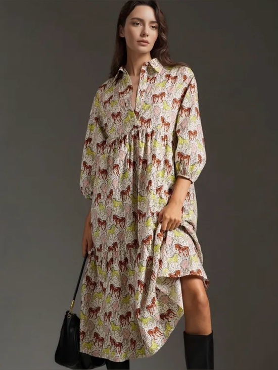 Anthropologie Dresses & Skirts - Anthropologie Bettina Tiered Shirt Dress by Maeve